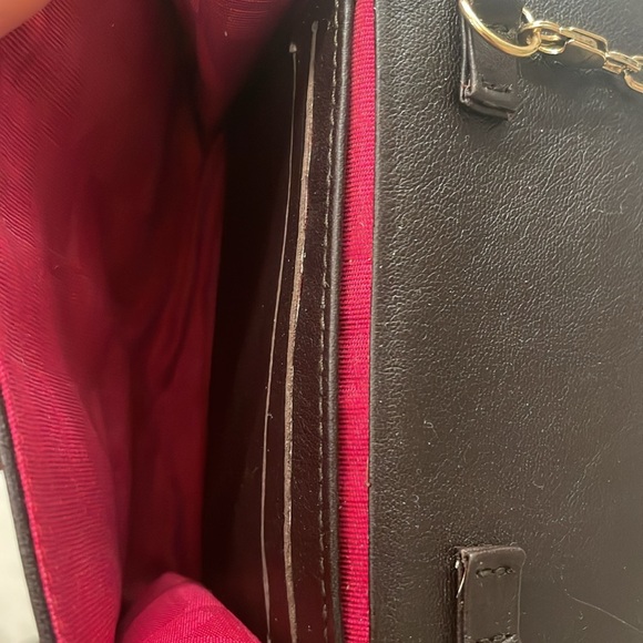 Furla brown crossbody mini wallet bag with gold chain
